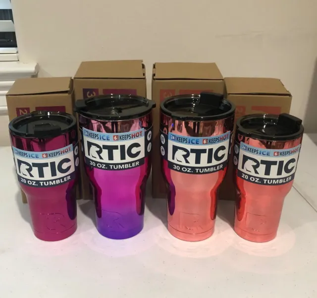 RTIC Pink Tumblers Valentines Day Special Colors 20oz and 30oz Stainless Steel