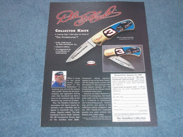 1999 Il Hamilton Collezione Dale Earnhardt Sr. Collettore Coltello Ad