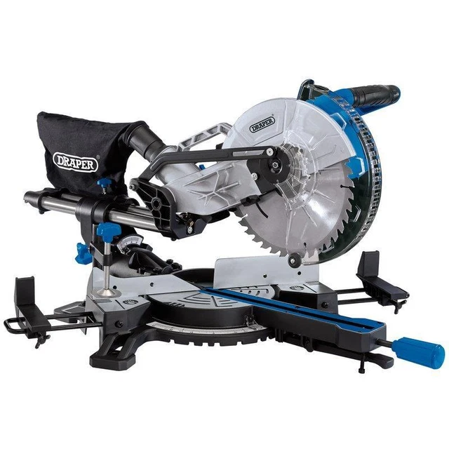 DRAPER MITRE SAW Sliding Compound Laser Guide Bevel Cut 1800W 255Mm ...
