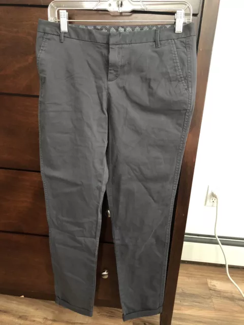 Caslon Womens Size 8 Pants Ebony Gray Ankle chino pant