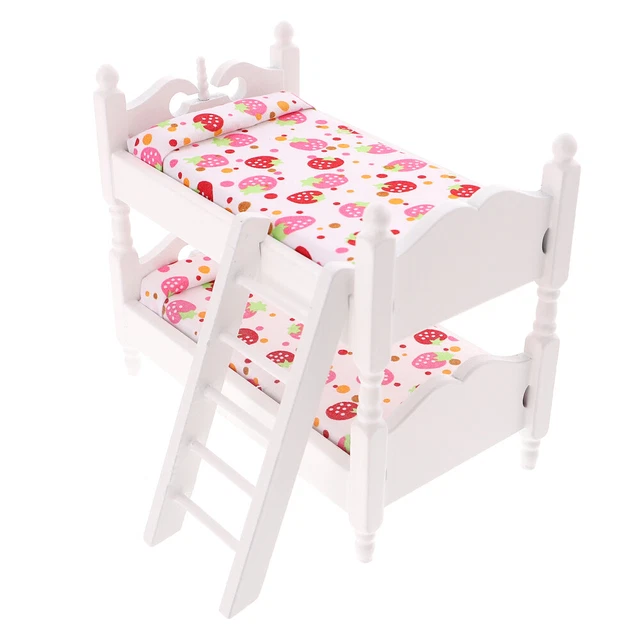 DIY DOLL HOUSE Adornment Mini Bunk Bed Miniature Dollhouse Furniture