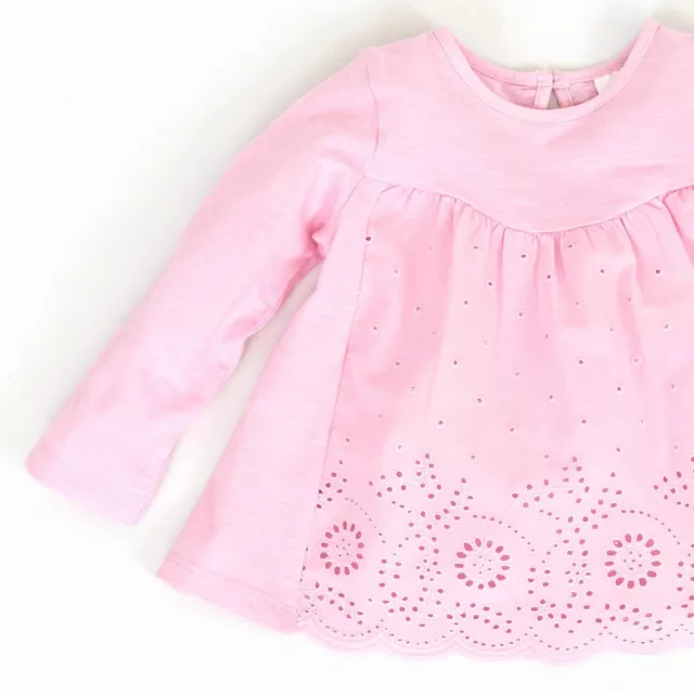 Girls Next Top Tee Pink Long Sleeve Cotton Baby Summer Size 6-9 Months 2