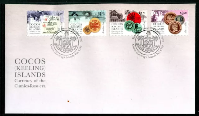 2020 Cocos Island Currency of The Clunies-Ross Era (Gummed Stamps) FDC