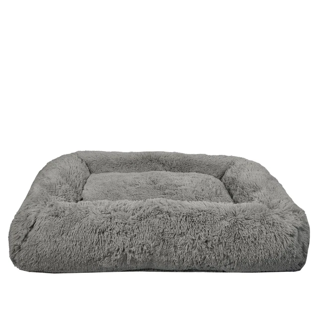 Large Furry Bolster Dog Bed, Taupe