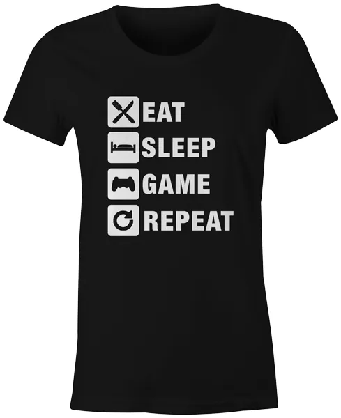 Gaming Gamer Funny Novelty Joke Swag Fashion Popular - Eat Sleep Game Repeat