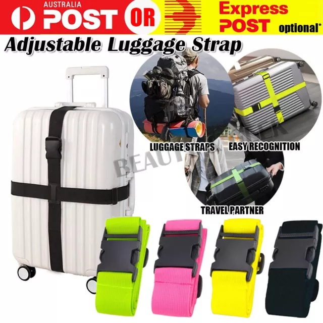 200cm Strap Tie Travel Luggage Suitcase Buckle Adjustable Packing Belt Useful AU