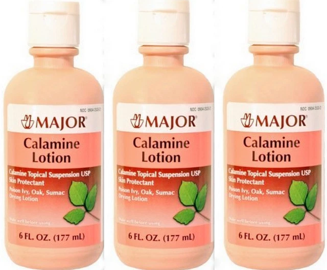 MAJOR CALAMINE LOTION for Poison Ivy, Sumac, etc 6oz ( 3 pack ) ^ 17.