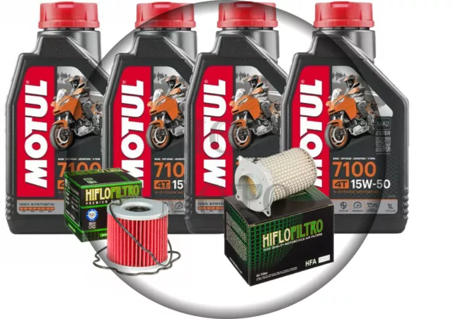 Kit Tagliando Suzuki Gv 1200 Motul 7100 15W50 Filtro Aria Olio Hiflo