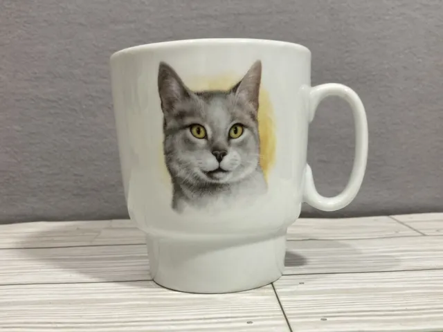 Ceramic Cat Face Mug Naaman Israel  Gray Cat