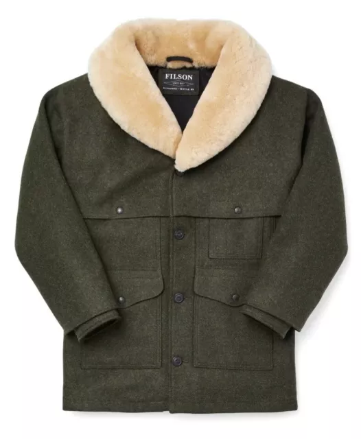 FILSON LINED MACKINAW Wool Packer Coat Forest Green - Medium - Great ...
