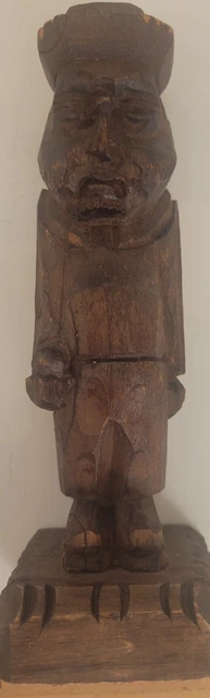 Hand Carved Wood Wooden Figurine Fisherman Sailor Old Man 8" Tall