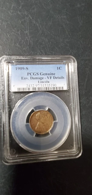 1909 S Lincoln Wheat Cent Penny Key Date PCGS Graded VF