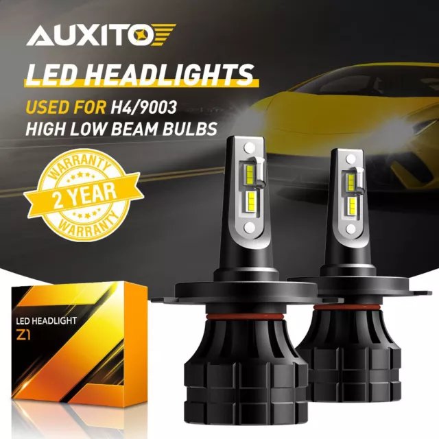 AUXITO H4 100W 9003 24000LM LED Headlight Bulbs Car Hi/Lo Beam White CANBUS FREE