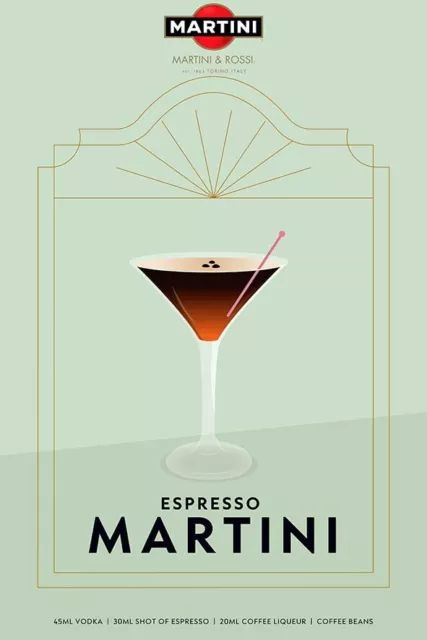 Poster Manifesto Locandina Pubblicità Stampa Vintage Aperitivo Martini 50x70 Cm.