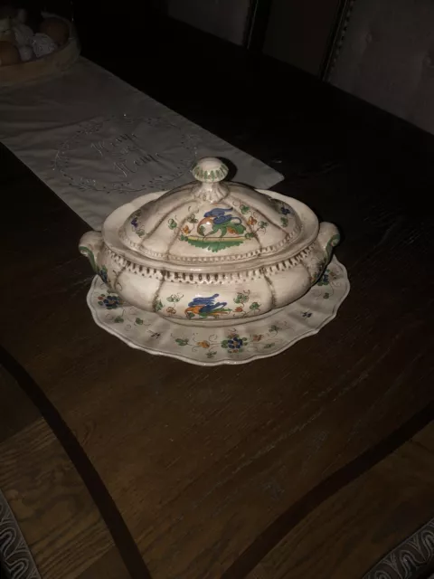 Beautiful Hand painted Louis XV Fine French Faience Soup Tureen