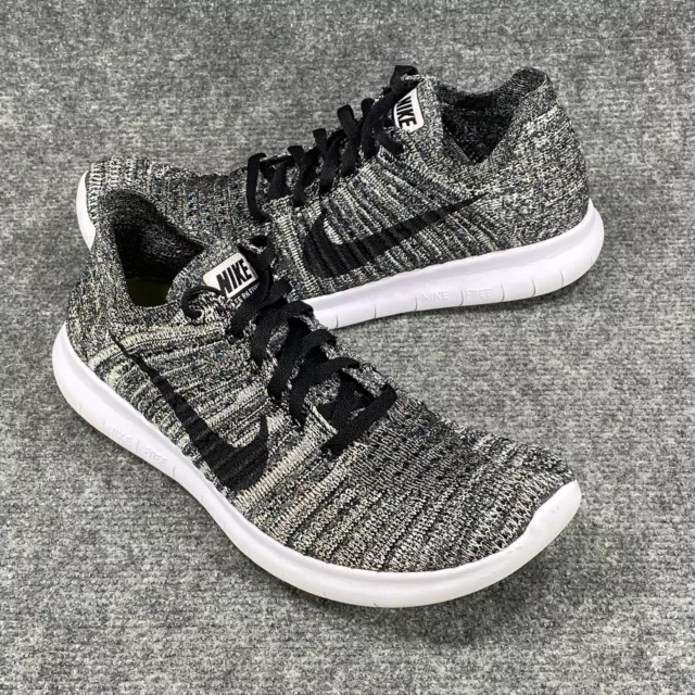 Nike Free RN Flyknit Running Shoes Women's Sz 7.5 Gray Knit Athletic Sneakers