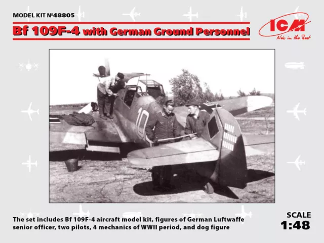 ICM 1:48 48805 Bf 109F-4 with German Ground Personnel