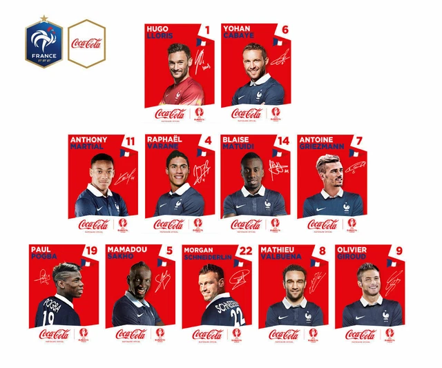PANINI EURO 2016 : LES 11 EXTRAS STICKERS COCA COLA 