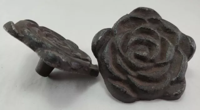 Vintage Looking Victorian Antique Cast Iron Hardware Drawer Pull Cabinet Flowers