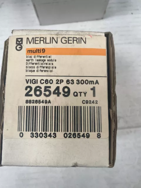 1pc VIGIC60-26549 Merlin Gerin Bloc différentiel bipolaire two pole 2P 63A 300mA