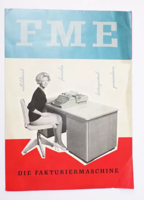 Folleto Fme Fakturiermaschine DDR Calculadora 1962