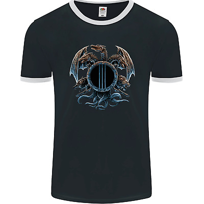 T-shirt da uomo Three Headed Dragon Fantasy FANTASCIENZA fotoL