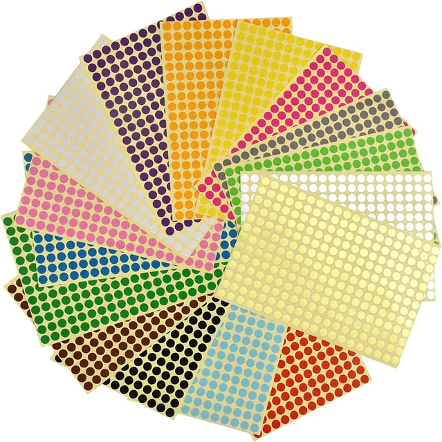 12 Feuilles D'autocollants Numérotés Colorés - Pour Diamant Painting, Organisation Perles, Formes Cœur, Carré, Cercle