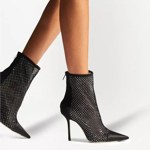 New JIMMY CHOO MARQUIS HEELED ANKLE BOOTS $1,425 39