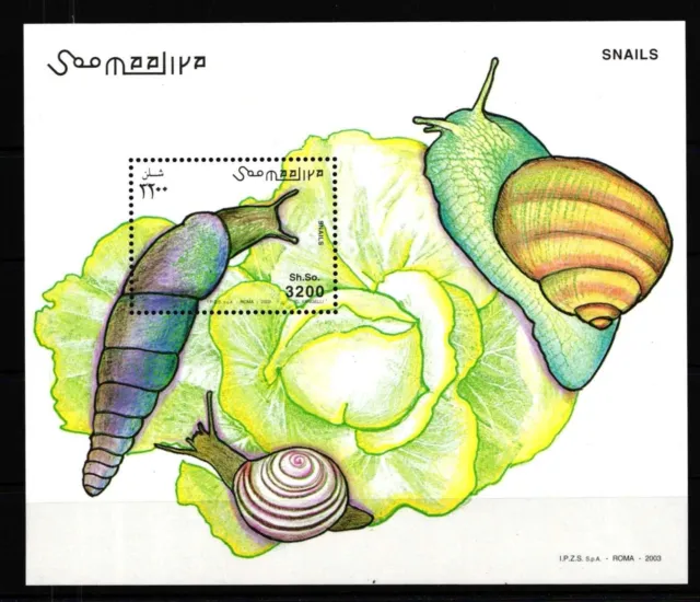 Somalia Block Snails Mint #HV199