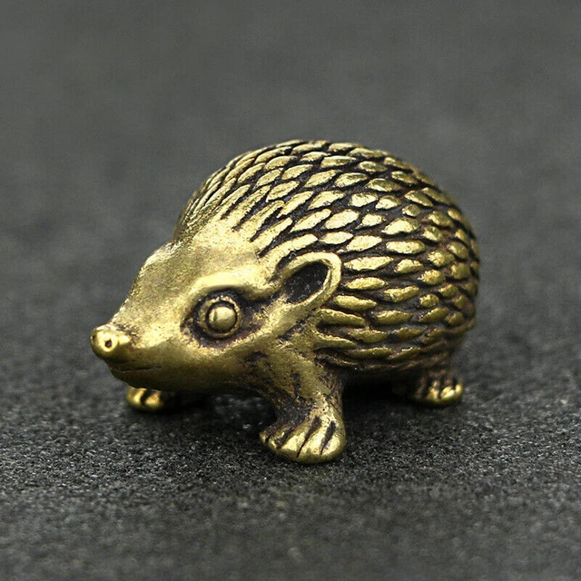 Brass Hedgehog Figurine Small Hedgehog Statue Home Ornaments Animal Figurines