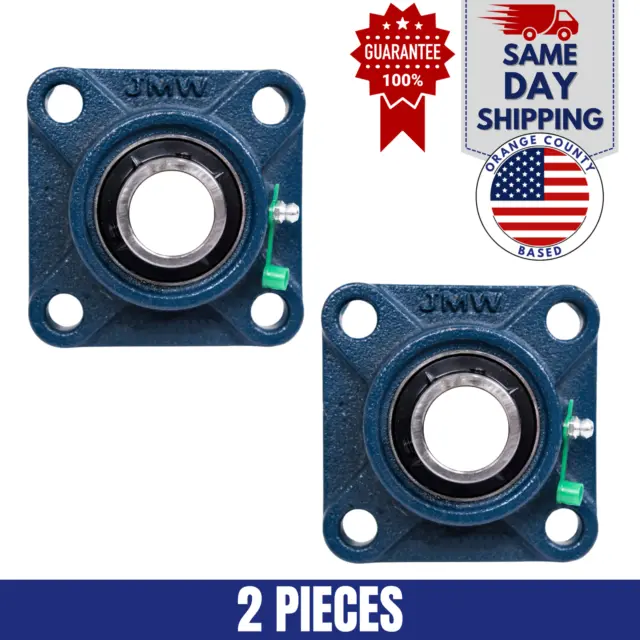 UCF207-20 Pillow Block Flange Bearing 1-1/4" Bore 4 Bolt Solid Base (2PCS)