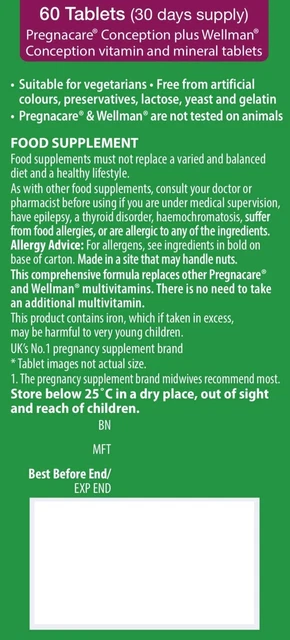 VITABIOTICS - PREGNACARE - His & Her Conception - 2x30 Tablets £32.84 ...