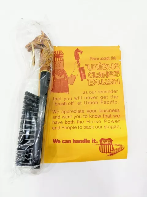 Vintage Union Pacific Railroad RR Shoe Brush Horse Head 6" long New with AD