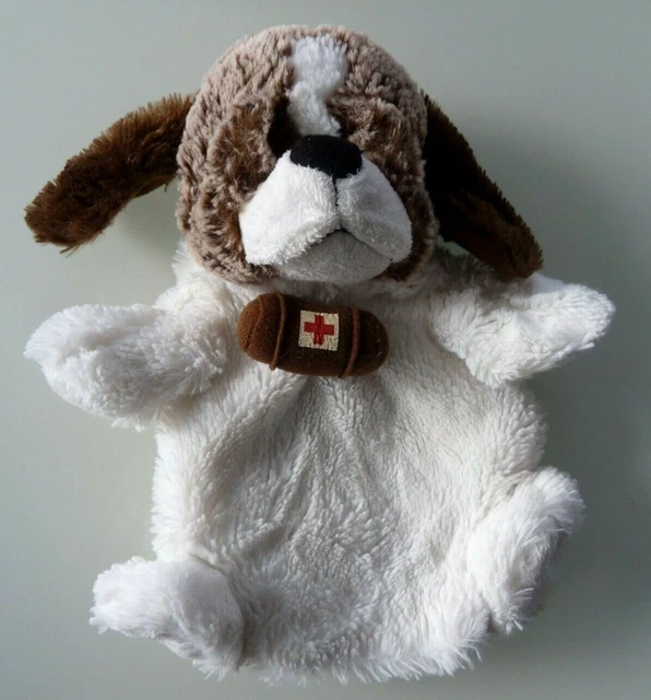 G9. Doudou Peluche Marionnette Creations Dani Chien Saint Bernard Croix Rouge