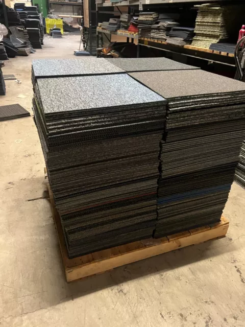 400 Brand New Commercial Heavy duty Carpet Tiles MIXED colours grey black blue