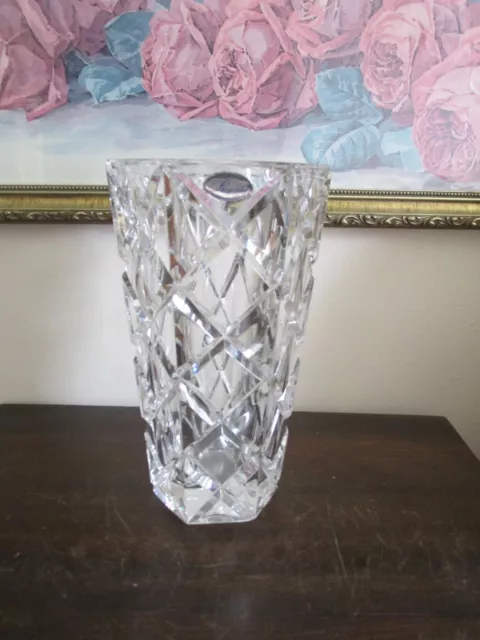 Vintage Rogaska Handmade In Yugoslavia Full Lead Crystal Vase 8 1/4"