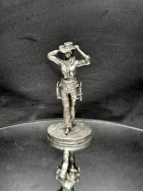 3oz Cowgirl Hand-Poured Silver Art Statue 999 Bar