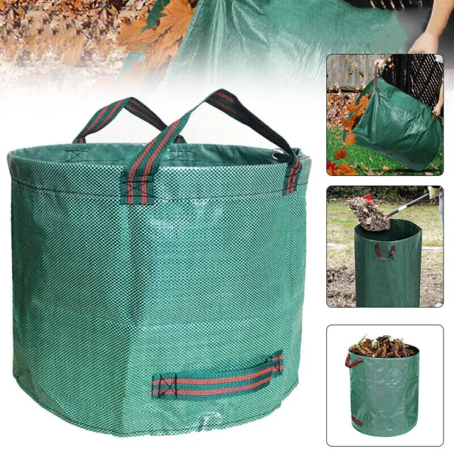 Heavy Duty Garden Waste Bag Reusable Waterproof Refuse Sack for Leaves Grass Bin