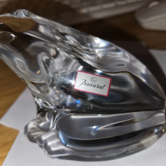 Beautiful Baccarat Clear Crystal Frog Paperweight-Signed & Labelled 2