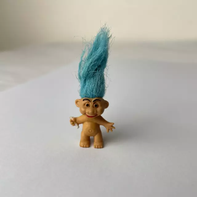 Troll Doll Minifigure | Vintage | Blue Hair | ~5 cm | Good Condition!