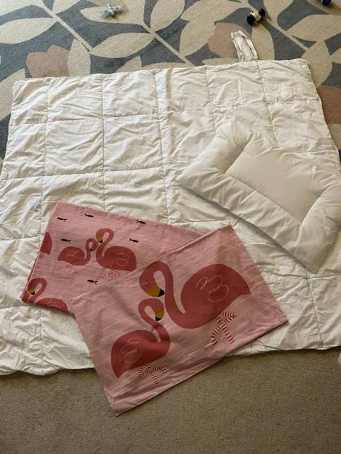 Ikea primer niño pequeño edredón, almohada y fundas en rosa flamenco niña paquete conjunto