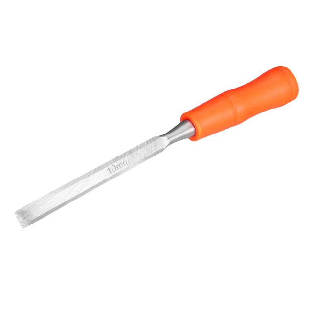 Ciseau à bois Charpenterie 0.39'' Largeur Tête plate Acier Carbone PVC Poignée