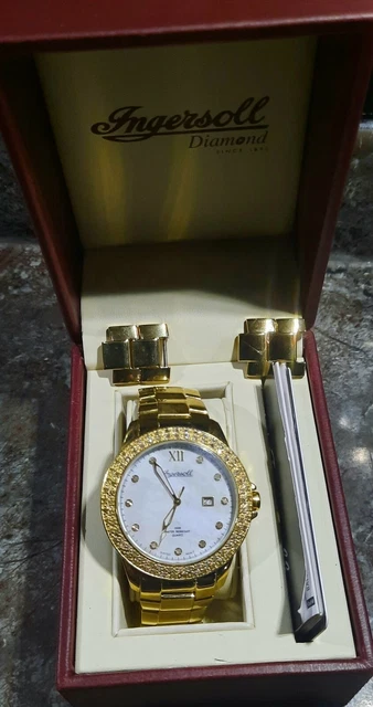 INGERSOLL DIAMOND TWO Tone Gold Plated Mens Ladies Watch Boxed