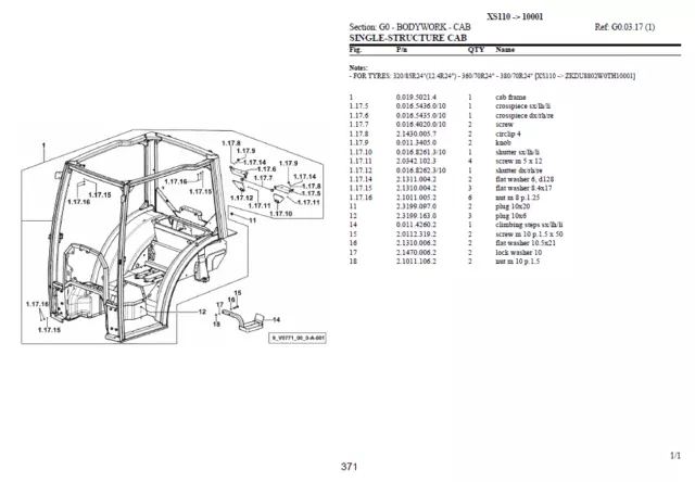 Hurlimann XS110 (sn. ZKDU8802W0TH10001 - .....) parts catalog