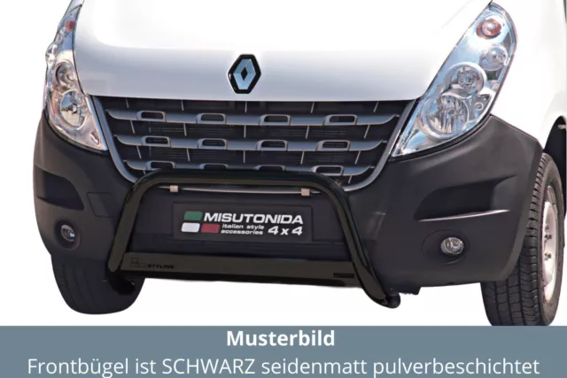 Frontbügel Edelstahl schwarz für Renault Master Bj. 2010-2018 Ø63mm Gutachten