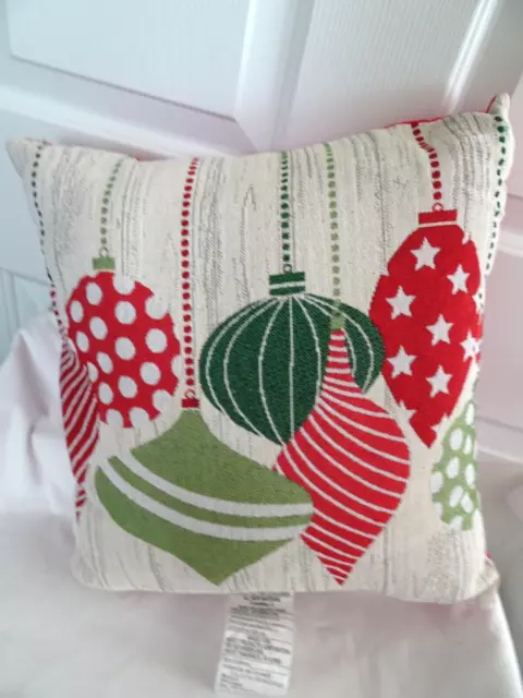 MERRY CHRISTMAS Ornament Christmas Throw Pillow Cover 17x17 Winter Holiday Decor