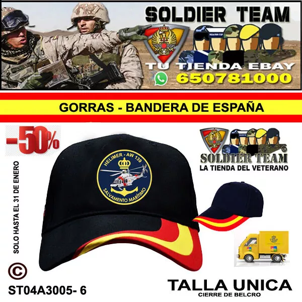 Salvamento Maritimo: Gorra Bandera - Helimer Aw 139 M2 - Talla Unica