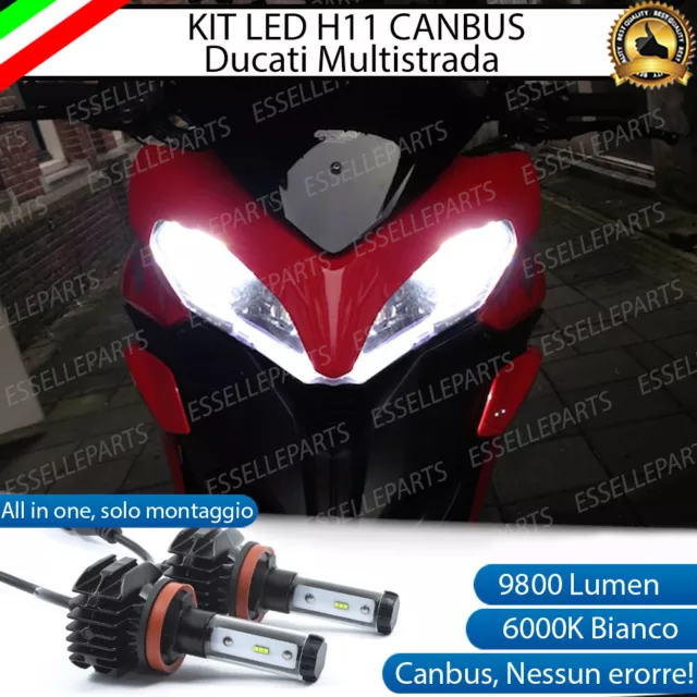 Kit Led H11 Ducati Multistrada 1200 6000K Canbus Xenon 9800 Lumen Anabbaglianti