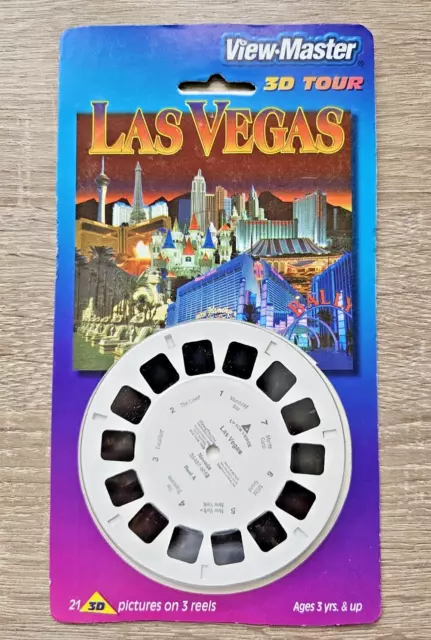 * Versiegelt * Las Vegas Viewmaster Reels 3D Tour 2001 Set 35487-1910 Selten Q553