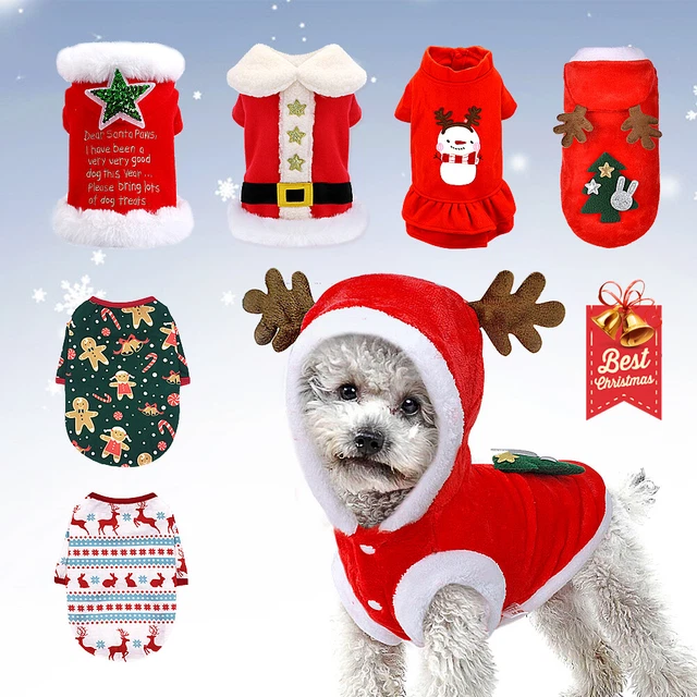 DOG CHRISTMAS CLOTHES for Small Dogs Santa Costume Cat Puppy Pet